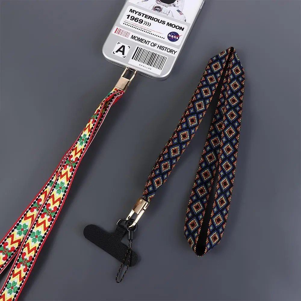 Universal Cross-body Phone Lanyard Ethnic Style Embroidery Mobile Phone Chain Advanced Extended Cellphone Strap Women Girls