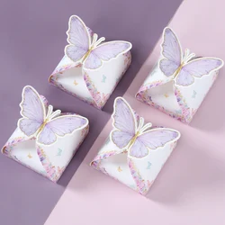 Confezione regalo di caramelle da 12 pezzi farfalla rosa viola decorazioni per feste di compleanno forniture per matrimoni borsa regalo per biscotti al cioccolato per Baby Shower