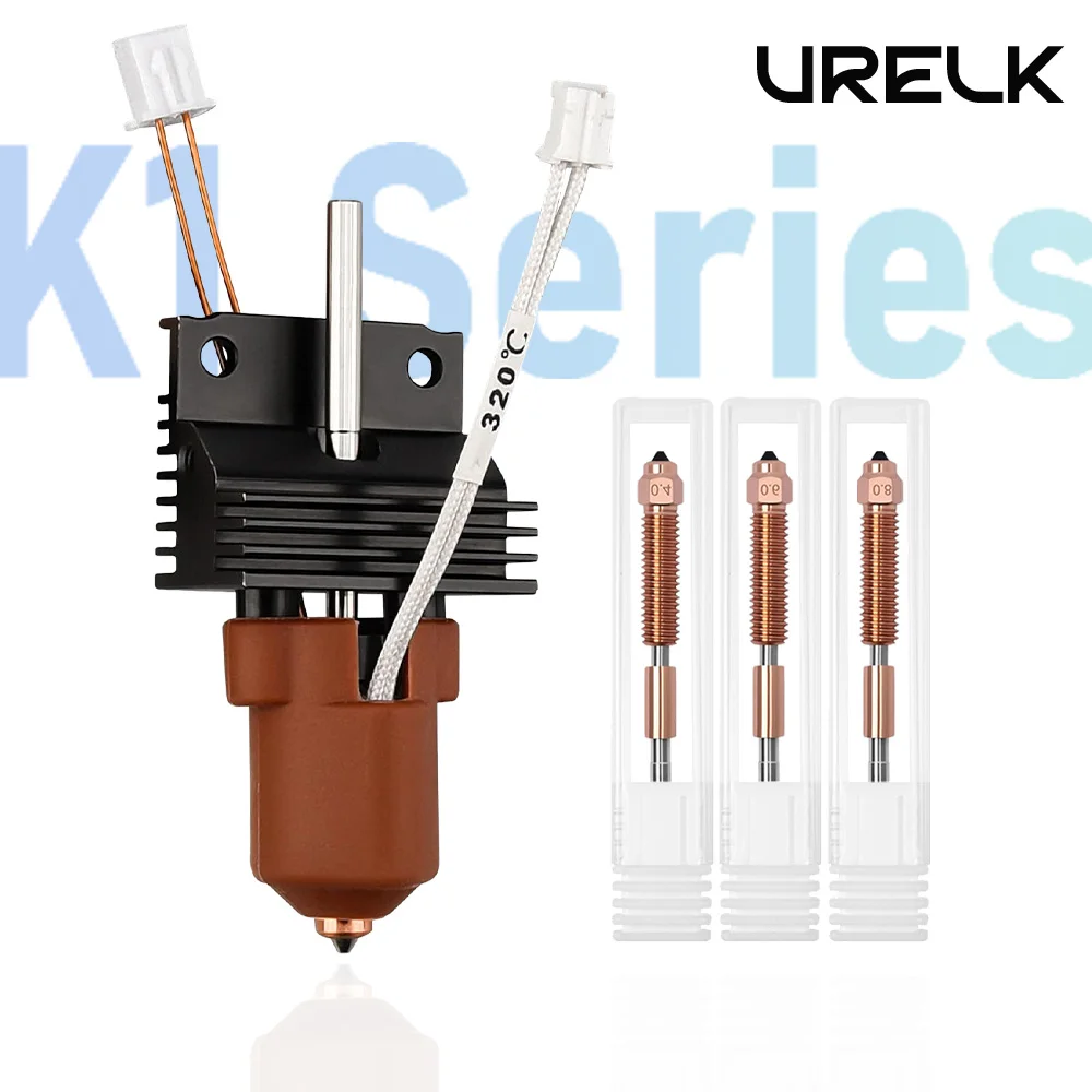 

URELK Hotend Kit for Creality K1C K1 Max Ceramic Heating Block Kit Quick Swap 0.4 0.6 0.8mm Nozzle Support High Flow Printing