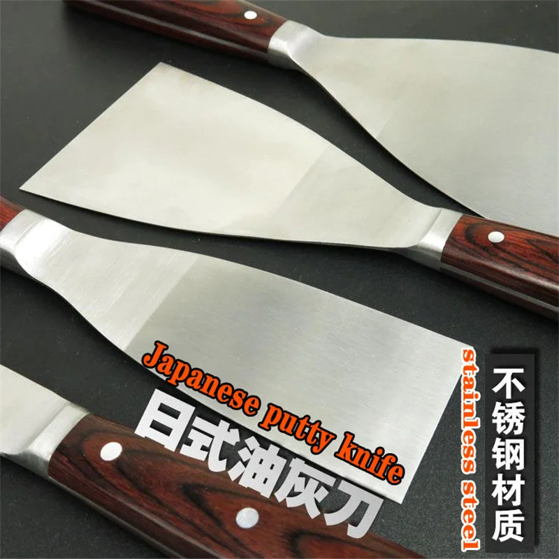 Japan\'s Fukuoka Tool Ultra-thin Batch Gray Knife Stainless Steel Putty Knife Small Trowel Scraper Scraping Putty Spatula Paint