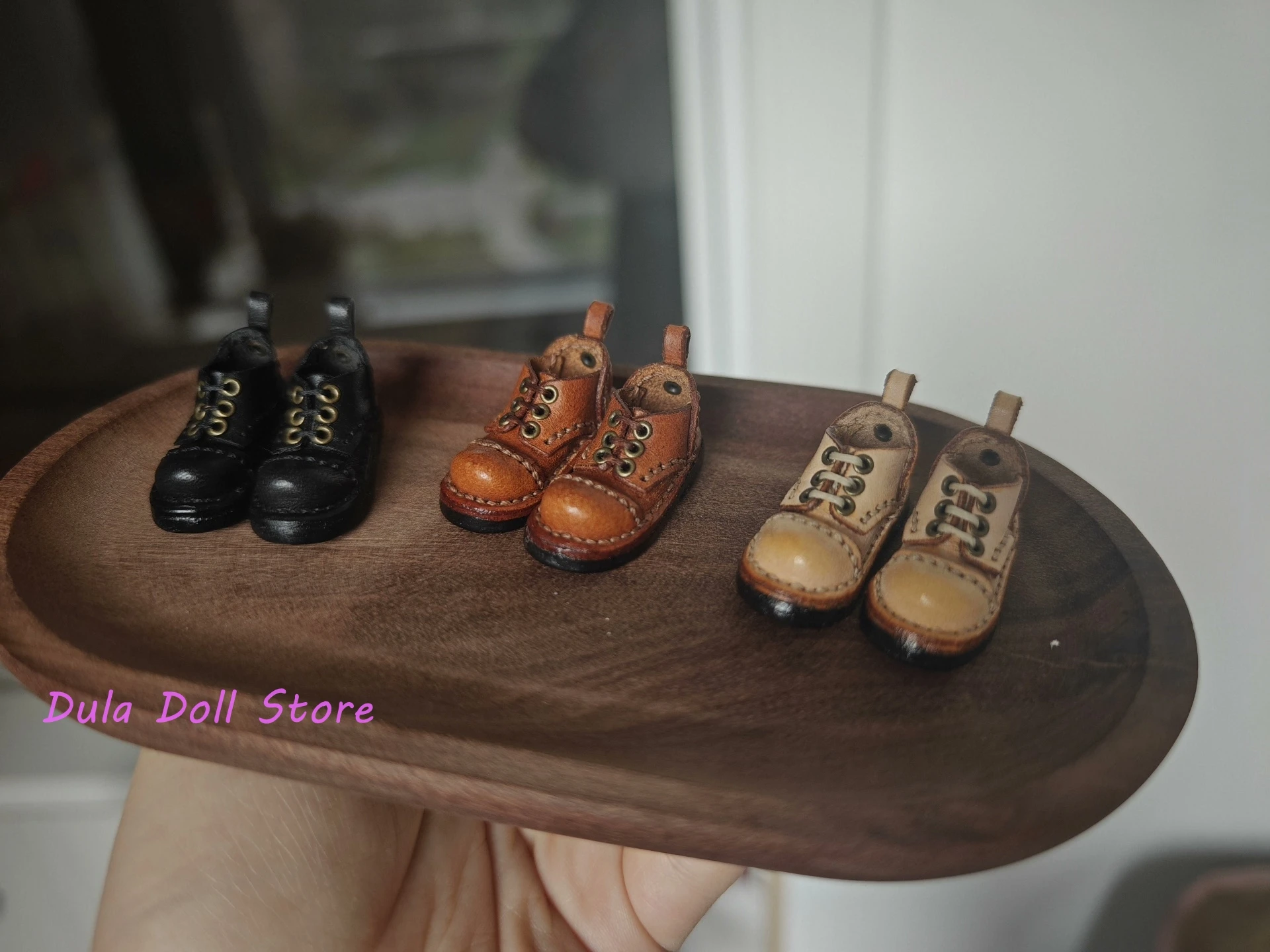 2026 Dula Doll Handmade Lace Up Small Leather Shoes for Blythe OB22 OB24 Azone Small Fish Body Dolls