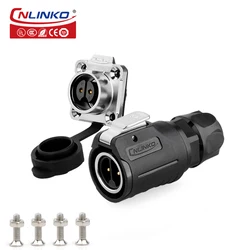 CNLINKO M16 Waterproof Electrical Connector 2/3/4/5/7/8/9 Pin Soldering Wire Aviation Connectors Panel Mounting Plastic+Metal