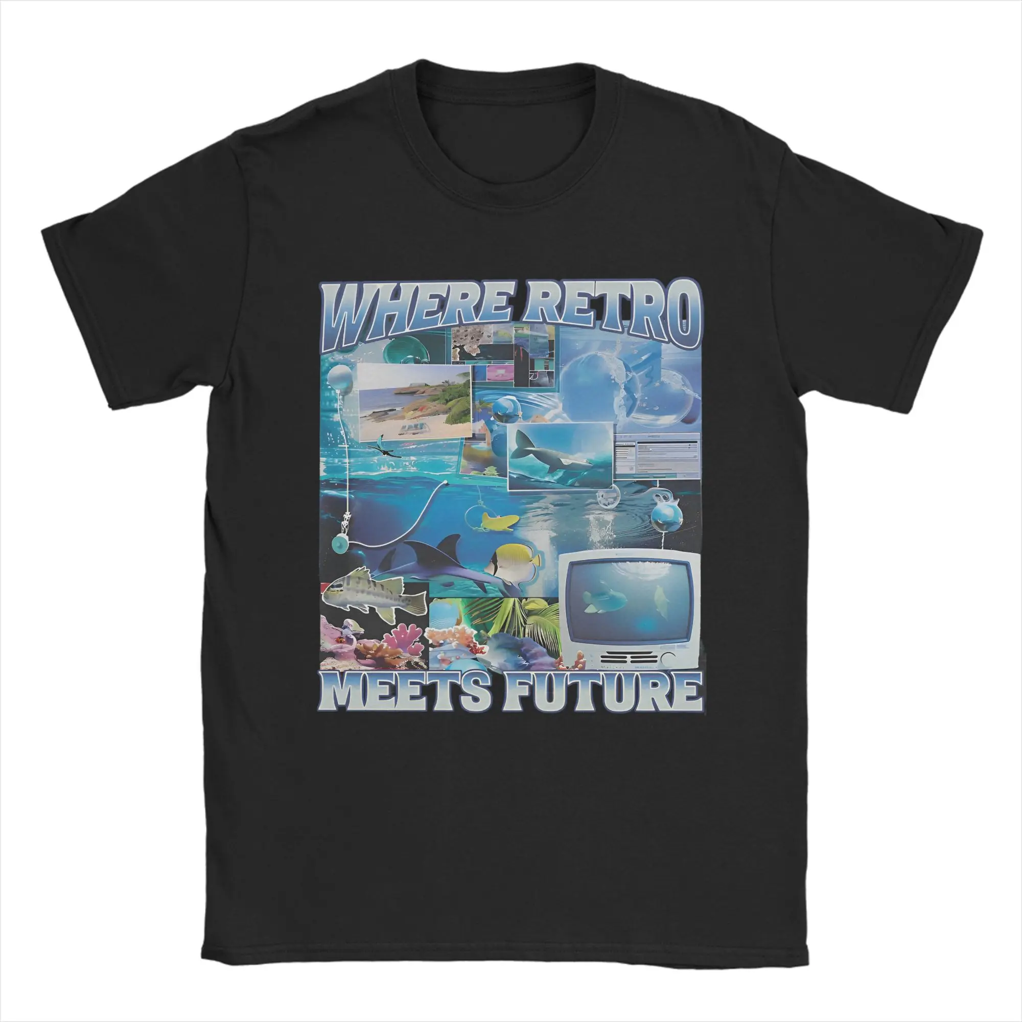 Frutiger Aero Where Retro Meet Future Old T Shirt for Men Women 100% Cotton T-Shirt Crewneck School Computer 2000's Tees Summer