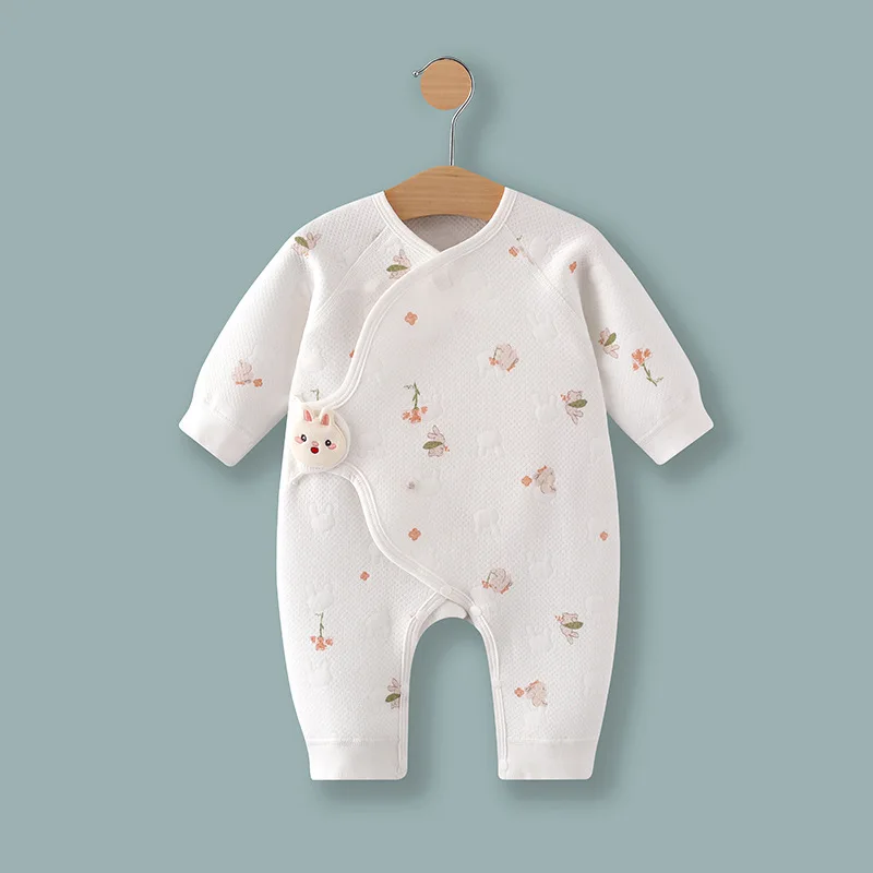 İlkbahar ve Sonbahar 0-6Months Bebek Tulum Kış Yenidoğan Kız Erkek % 100% Pamuklu Giysiler Uzun Kollu Bebek Giyim Pijama