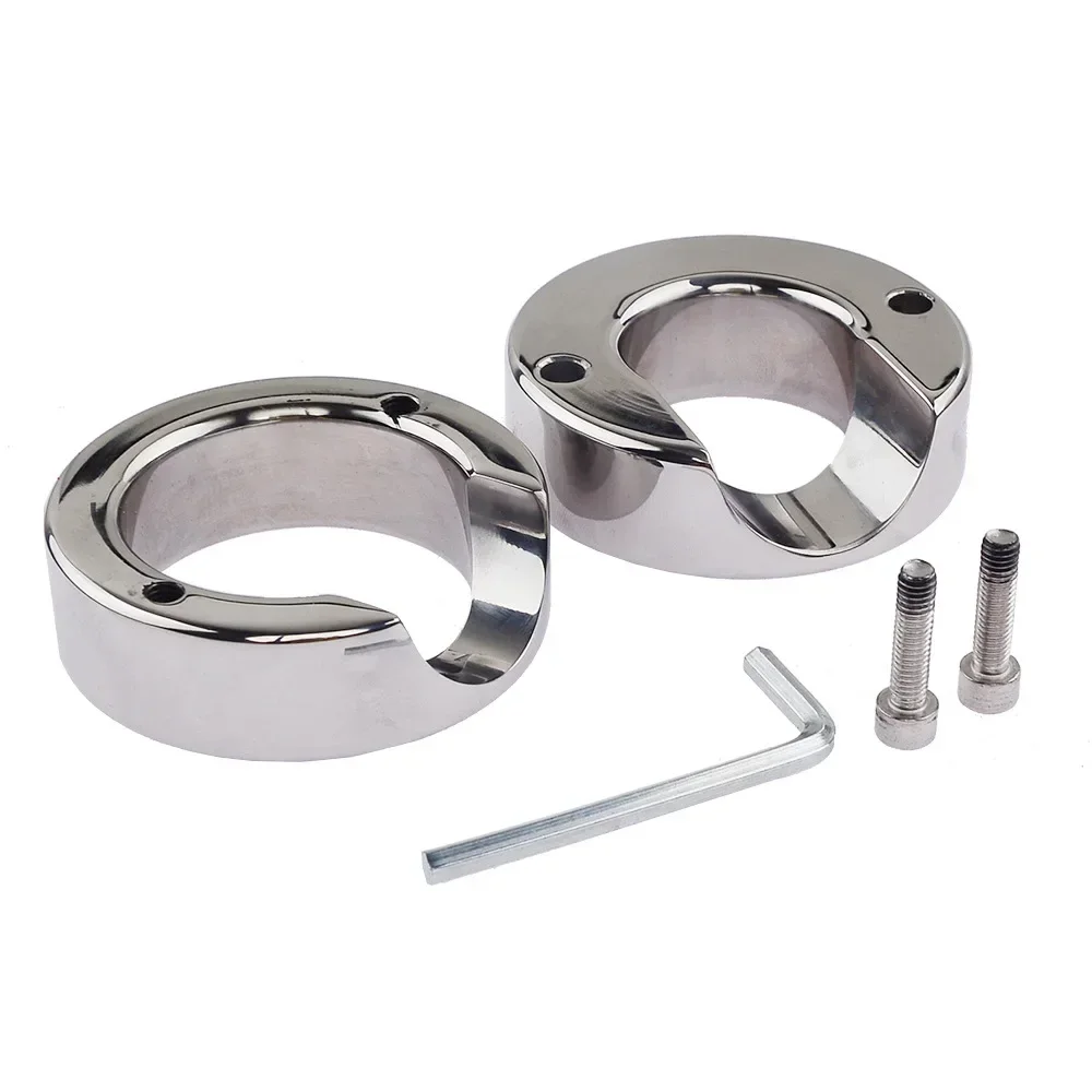 Sex Toys for Men Cock Lock Ring Testis Weight Stretchers Scrotum Pendant Ball Penis Trainer Restraint Stainless Steel Sexy Rings