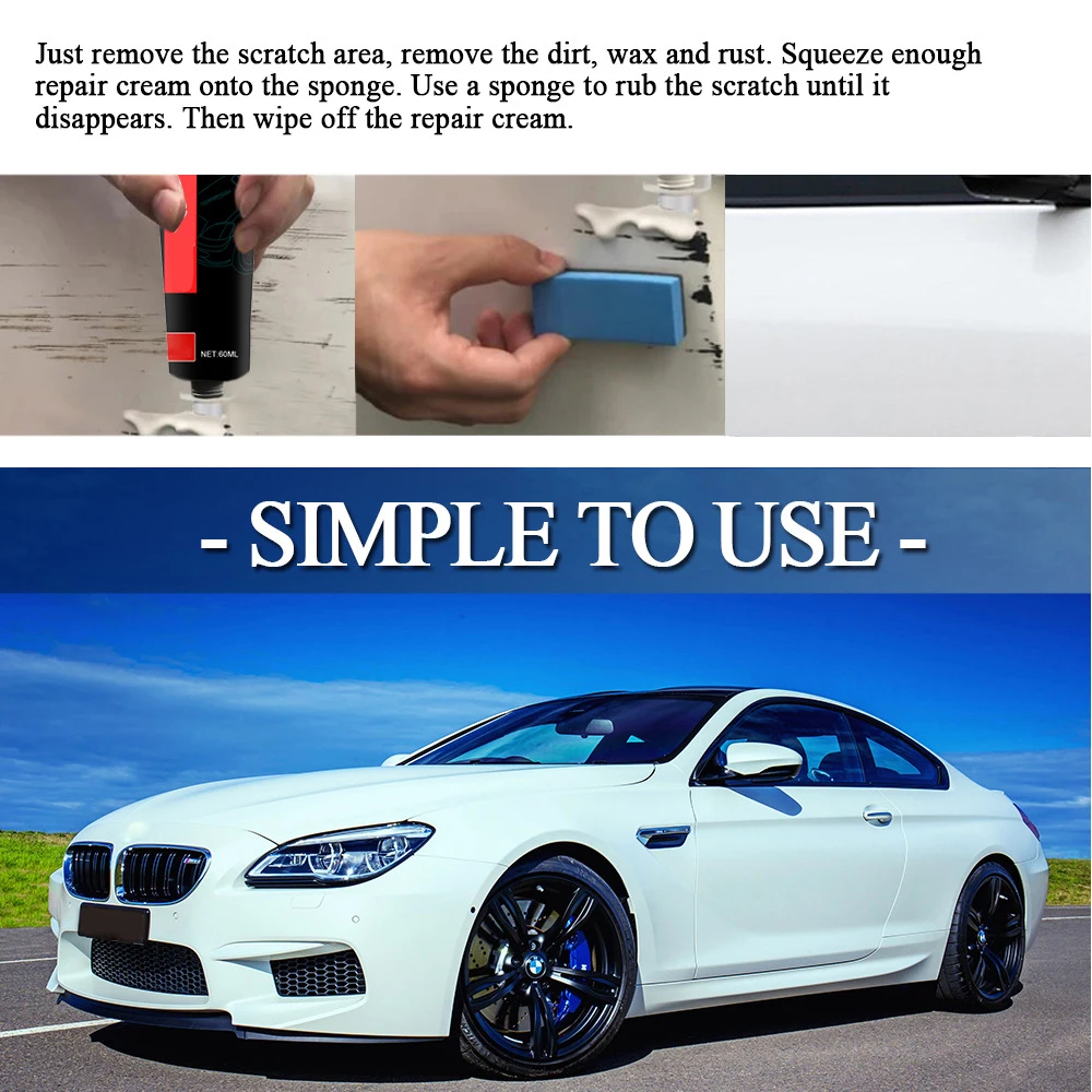 2021 Car Scratch Remover Multipurpose Polish Refurbish Agent for Vehicle Practical Car Care Supplies Easy Operation