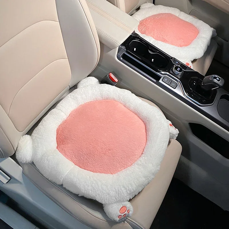 Cute Cartoon Car Seat Cushion Pad & Lumbar Support Comfortable Soft Auto Seat Cushion Cover Interior Decoration Car Accessories