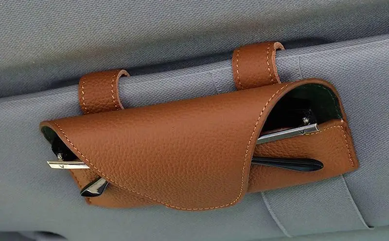 Car Sunglass Case Auto Eyeglasses Bag Pouch with Magnetic Closure Multifunctional Automotive Eyeglasses Storage box for Cars SUV