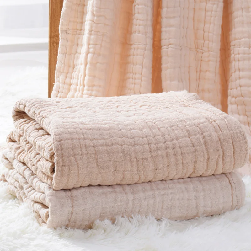 

6 Layers of Gauze Towels, Comfortable and Soft Colored Cotton Absorbent Baby Blanket, Kindergarten Children's Blanket 105x105cm