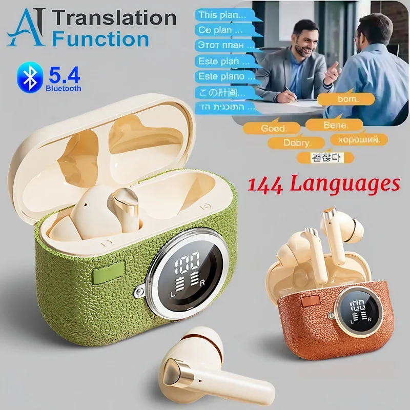 

Earphones wireless ai translation earbuds real time gym headphones men the business trip intelligent touch Support 144 languages