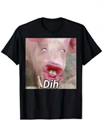 Funny Dihh Brain Rot Gen Z Humorous Pork Meme T-shirt Soft Retro with \