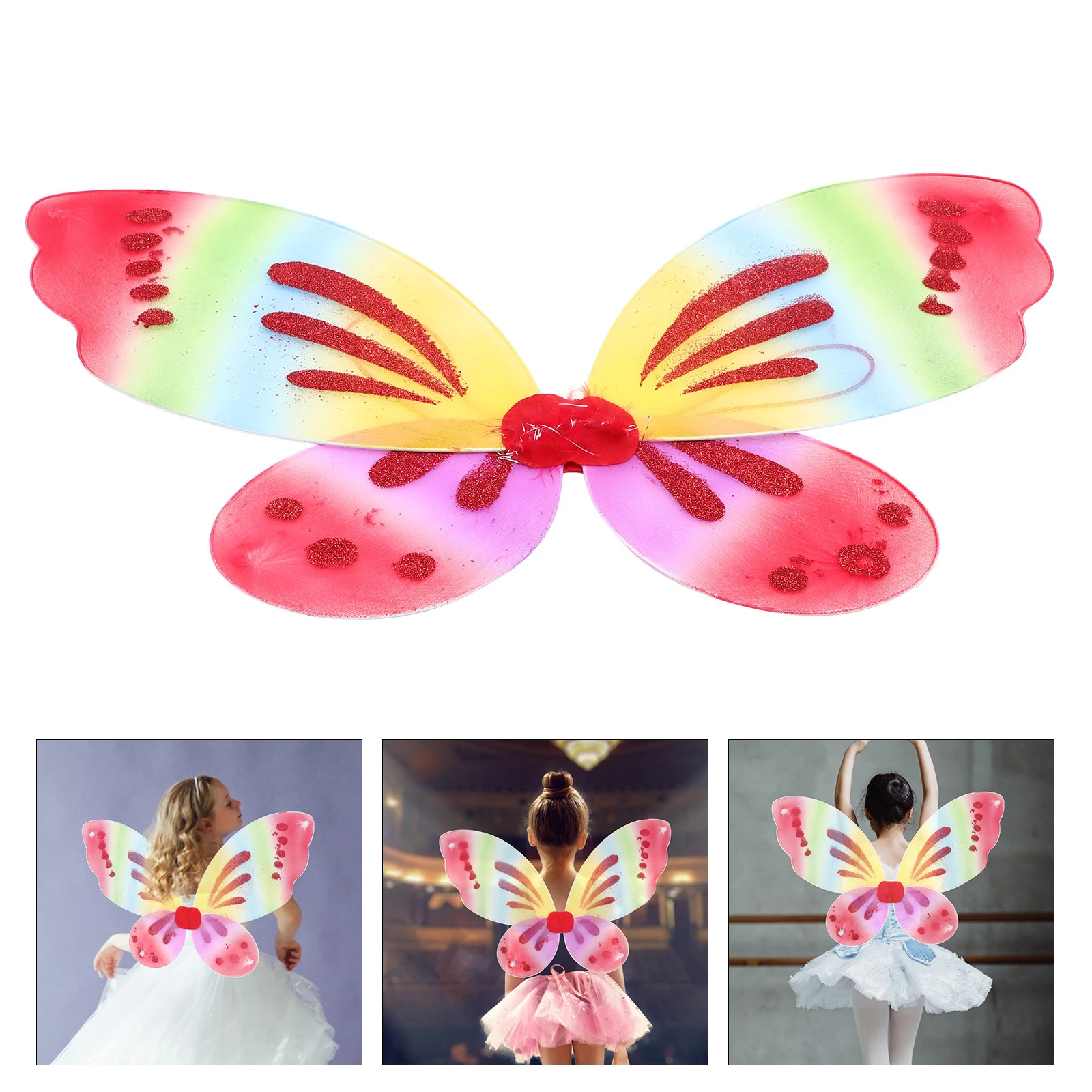 

Colorful Butterfly Wings Cosplay Fairy Costume Prop for Girls Party Decoration Excellent Texture Delicate Design Dance