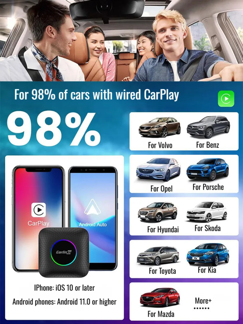 Car smart box wireless interconnect android car box smart adapter wired wireless box