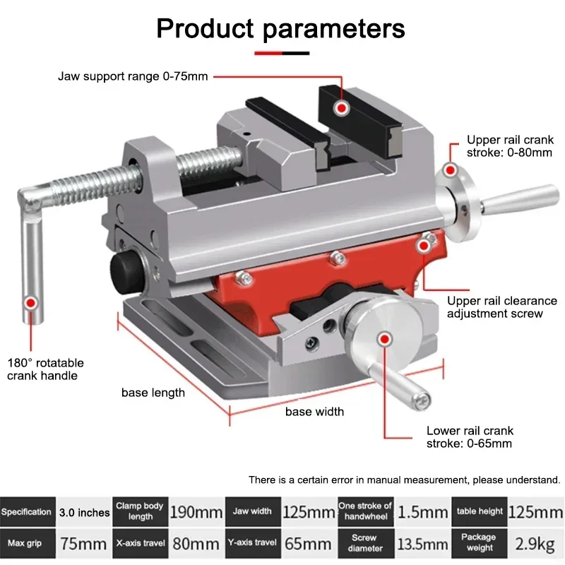 Multifunctional cross flat jaws Household mini table vise clamp table work