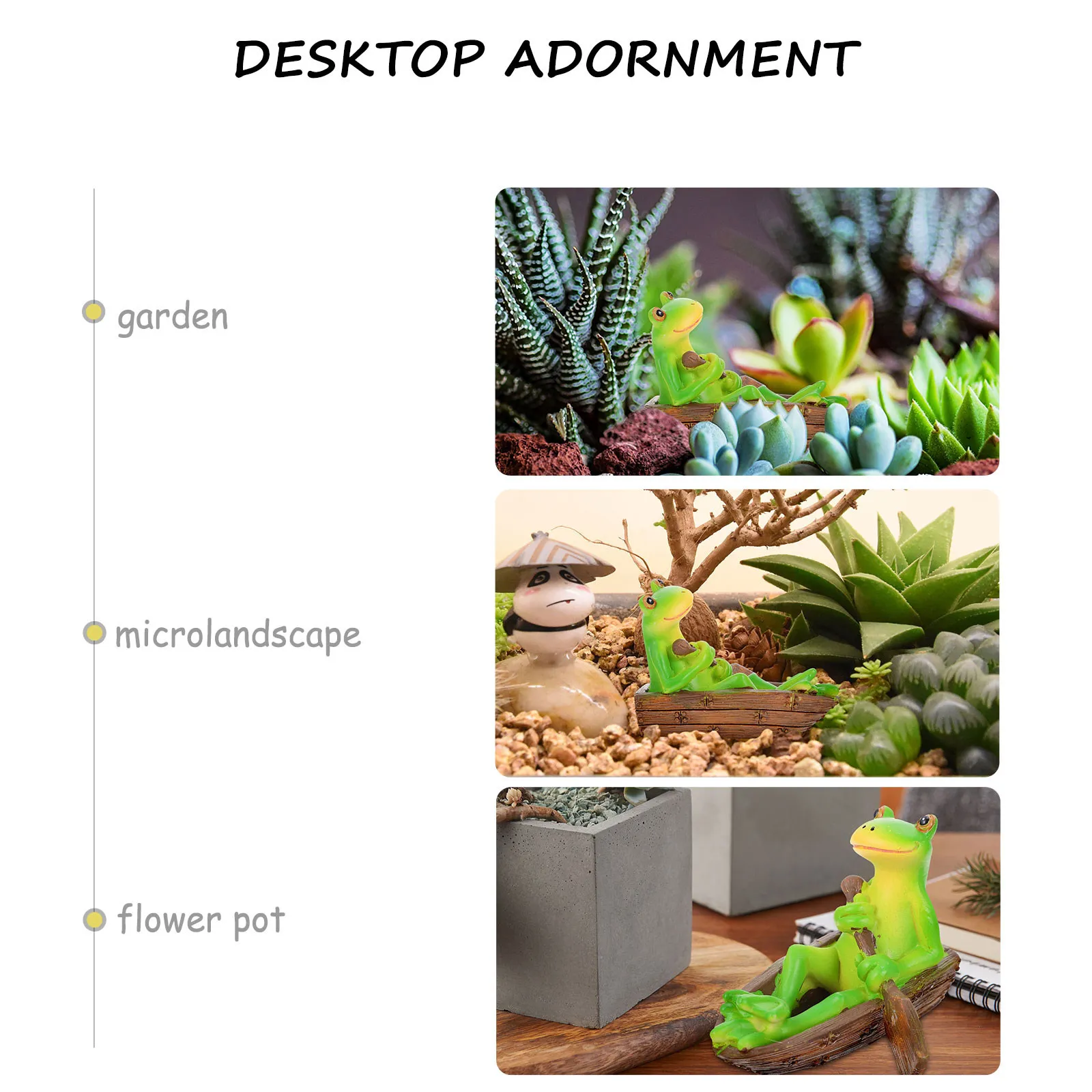 1Pcs Resin Frogs Decoration Unique Tabletop Ornament Premium Desktop Adornment Garden Sculpture for Mood Enhancement Photography