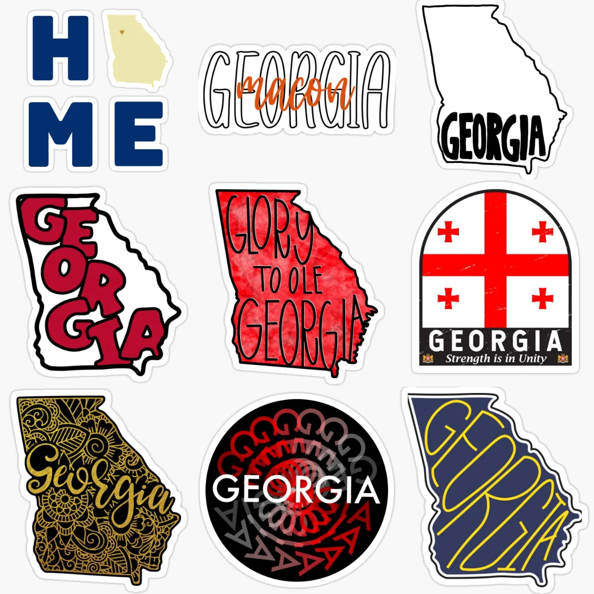 

GE Georgia Flag Map Creative PVC Stickers for Car Bicycle Van Motorcycle Window Helmet Fridge Wall Decoration Accessories