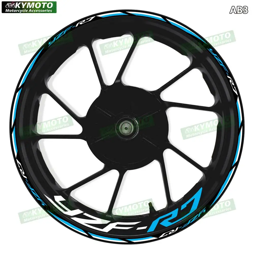 For YZF R7 YZF-R7 Motorcycle 17 Inch Front And Rear Racing Wheel Stickers Car Reflective Rim Motorbike Hub Tape Decal Sticker