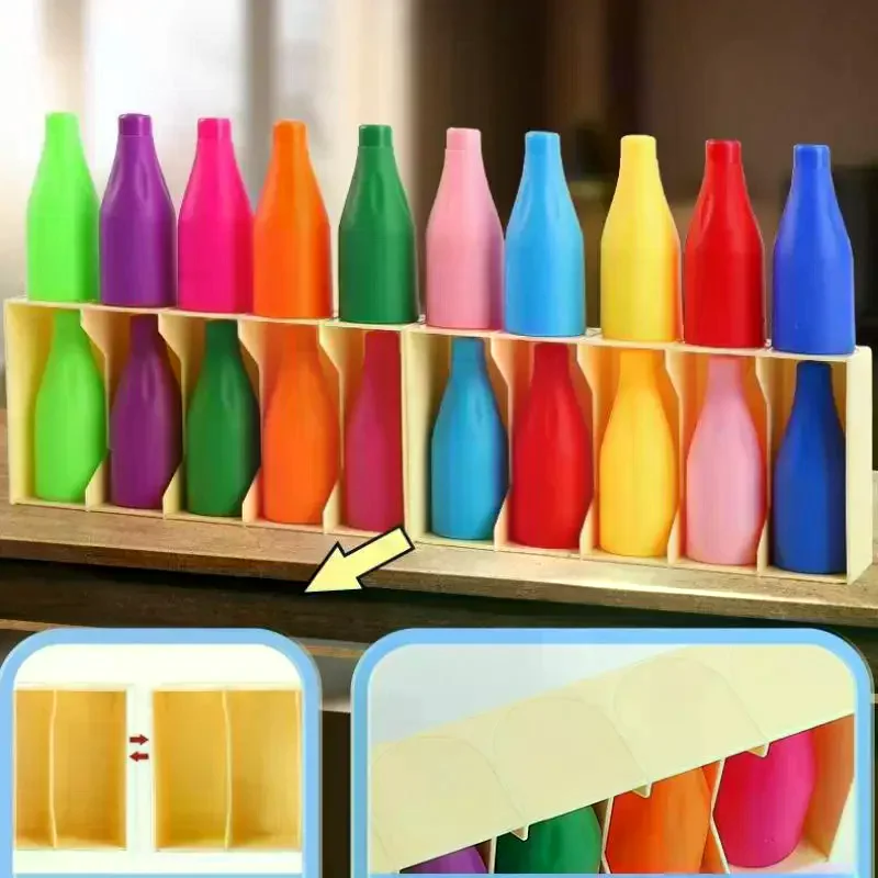 1 ชุดของเล่นปริศนาเครื่องดื่มสำหรับเด็กการจับคู่สีในวัยเด็กการทายความสนุกฝึกความจำเกมกระดานแบบโต้ตอบของขวัญปาร์ตี้