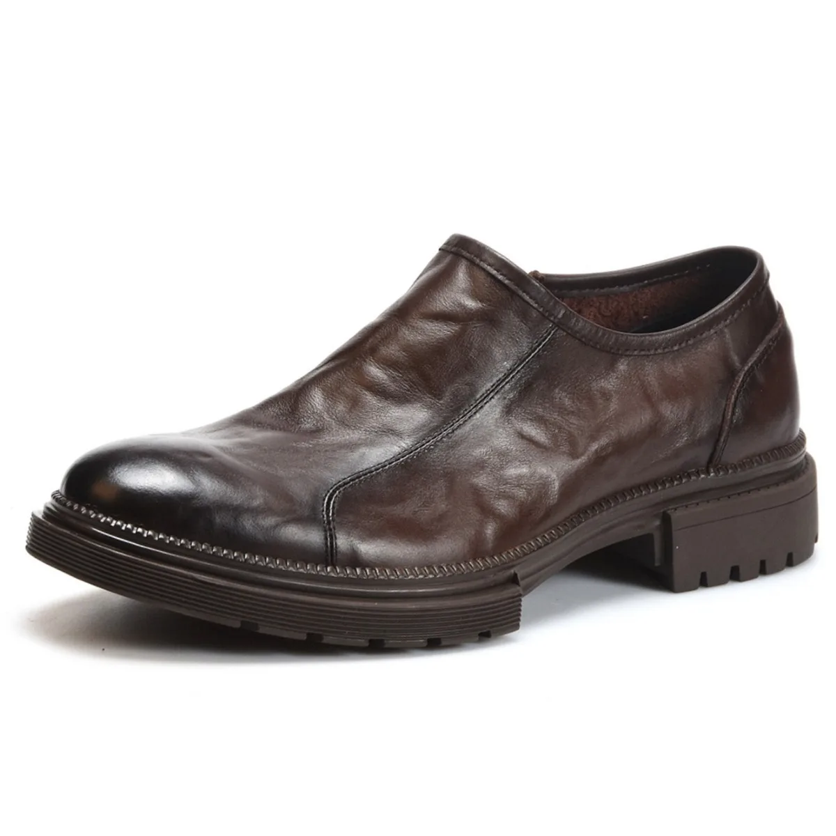 

Handmade Leather Men Casual Shoes Soft Sole Comfortable Loafers for Men Fashionable Slip-on Driving Shoes Non-slip Business Shoe