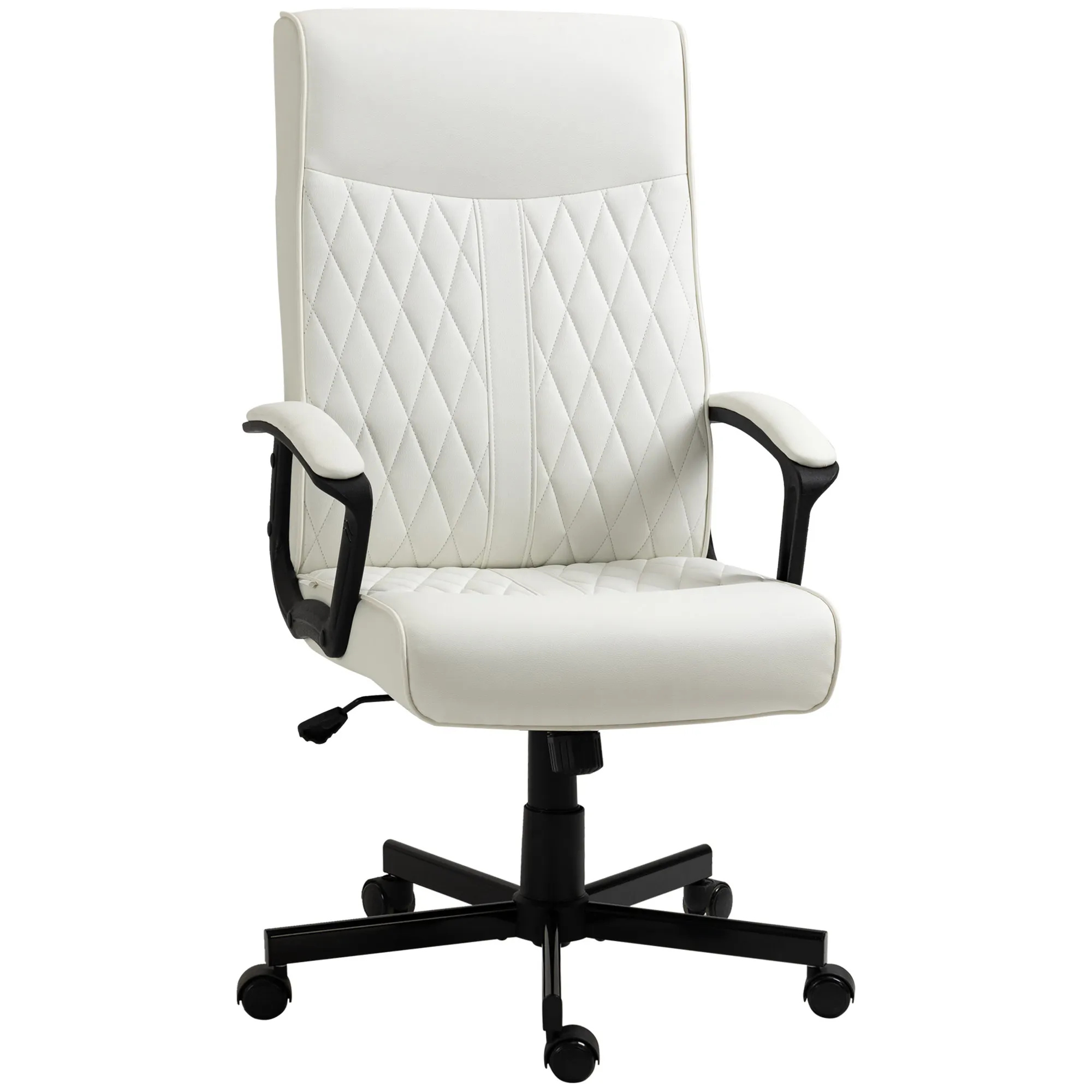 Vinsetto height adjustable swivel office chair 65x72x102-1112 cm cream