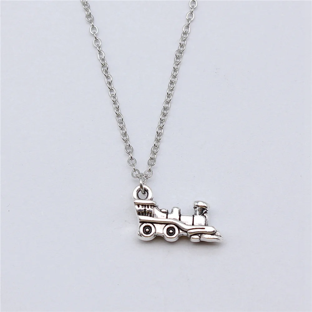 1pcs Vintage Locomotive Charms Necklace Women Nail Charms Jewelry Materials For You Chain Length 40+5cm