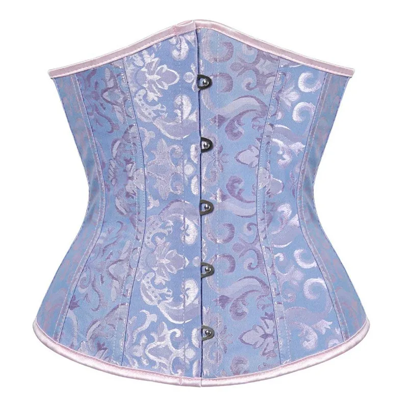 Corset Underbust Top Body Shaper for Wome Waist Cincher Sexy Gothic Plus Size Corpete Corselet Fashion Black White Red Blue Rose