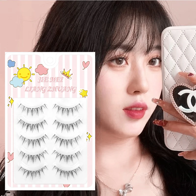 

10Pcs Full Strip False Eyelashes Transparent Terrier Natural Manga Fake Lashes Extension DIY Makeup New Fashion Thai Style