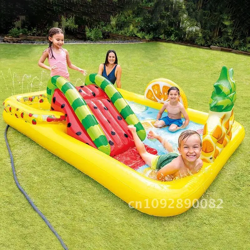 Big Children's Inflatable swimming pool Floats Dinosaur Slide Castle pools piscina summer play water kids games baby toys for