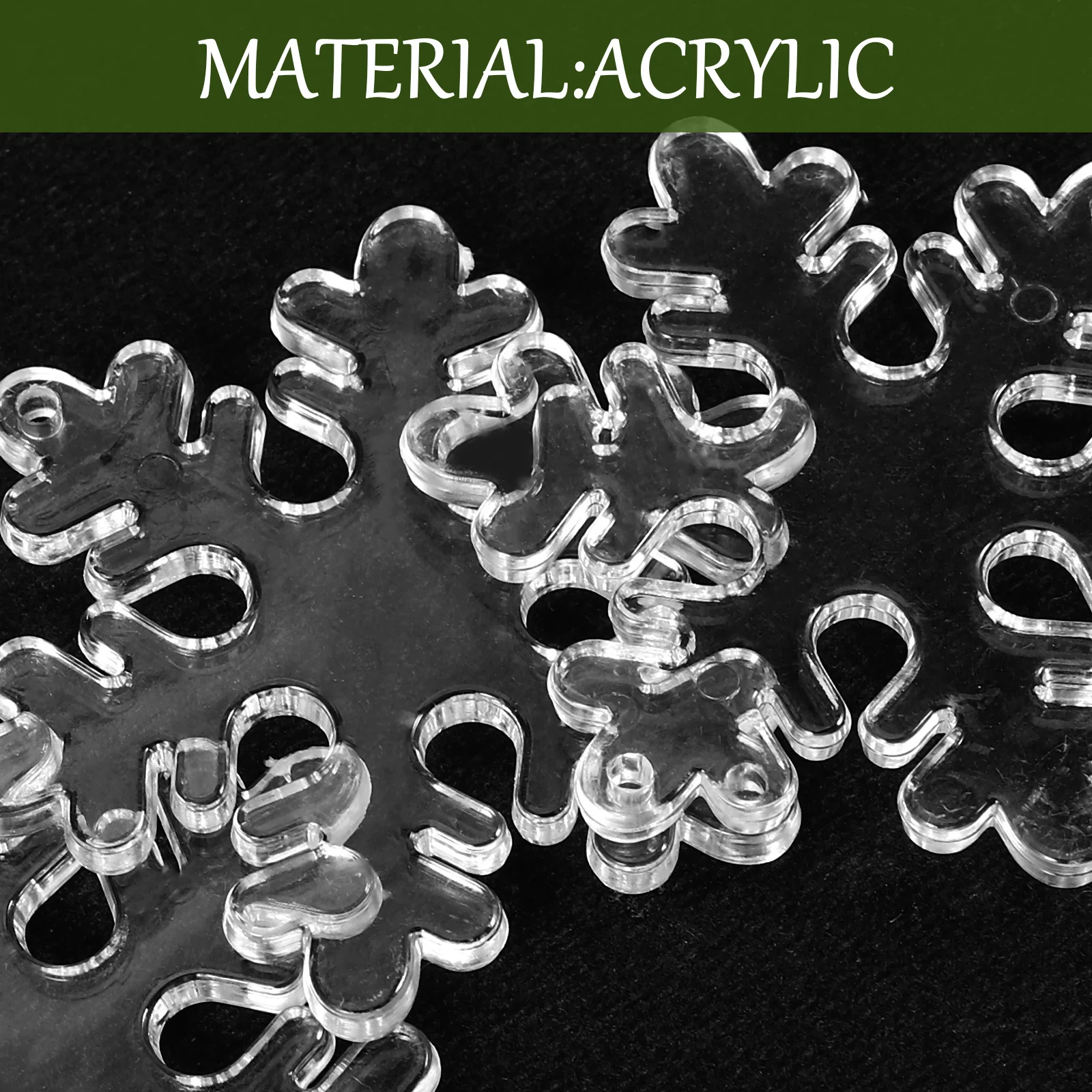 

100Pcs Snowflake Christmas Ornaments Acrylic Hanging Decoration Xmas Tree Pendant Christmas Party Hanging Decor