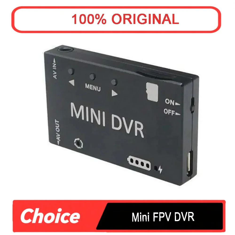 Mini FPV DVR Module - NTSC/PAL Switchable Built-in Battery Video Audio Recorder for FPV Racing Drone & RC Models