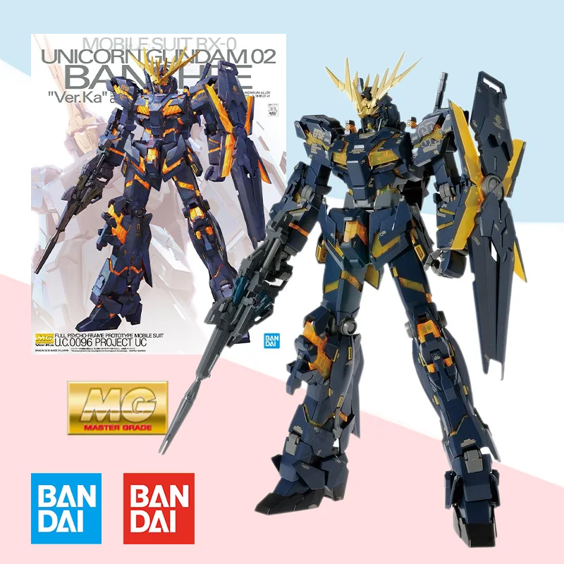 

Bandai Original box MG 1/100 MOBILE SUIT UNICORN GUNDAM 02 BANSHEE full Action Anime PVC model kit Assembly toy gift for kids