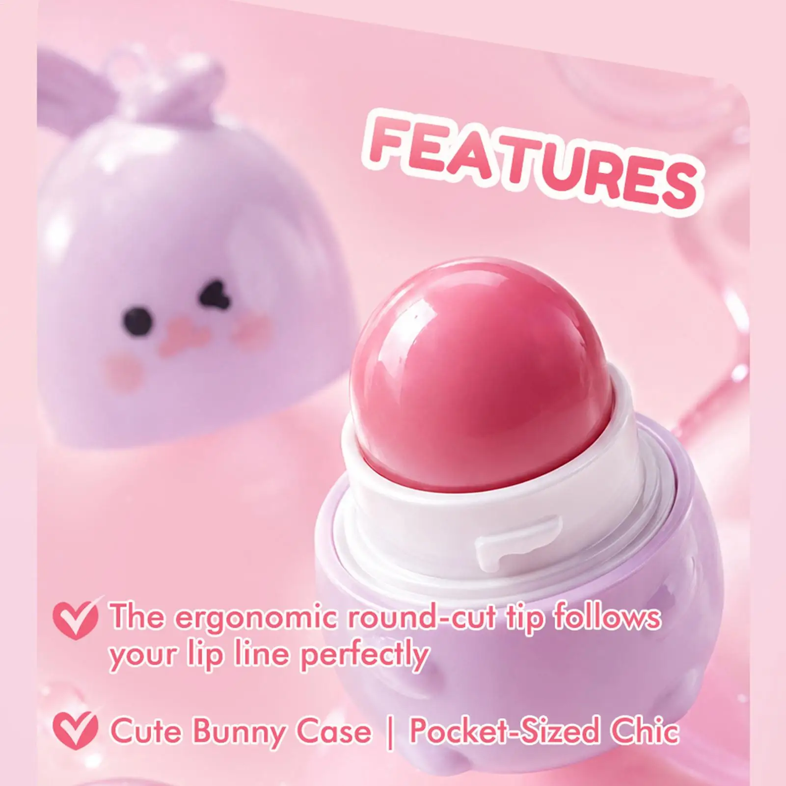 Bunny Temperature Changing Lip Balm Rabbit Shaped Hydrating Reactive Lipstick Waterproof Anti-Dry Cracked Warm Change Lipstick view 5