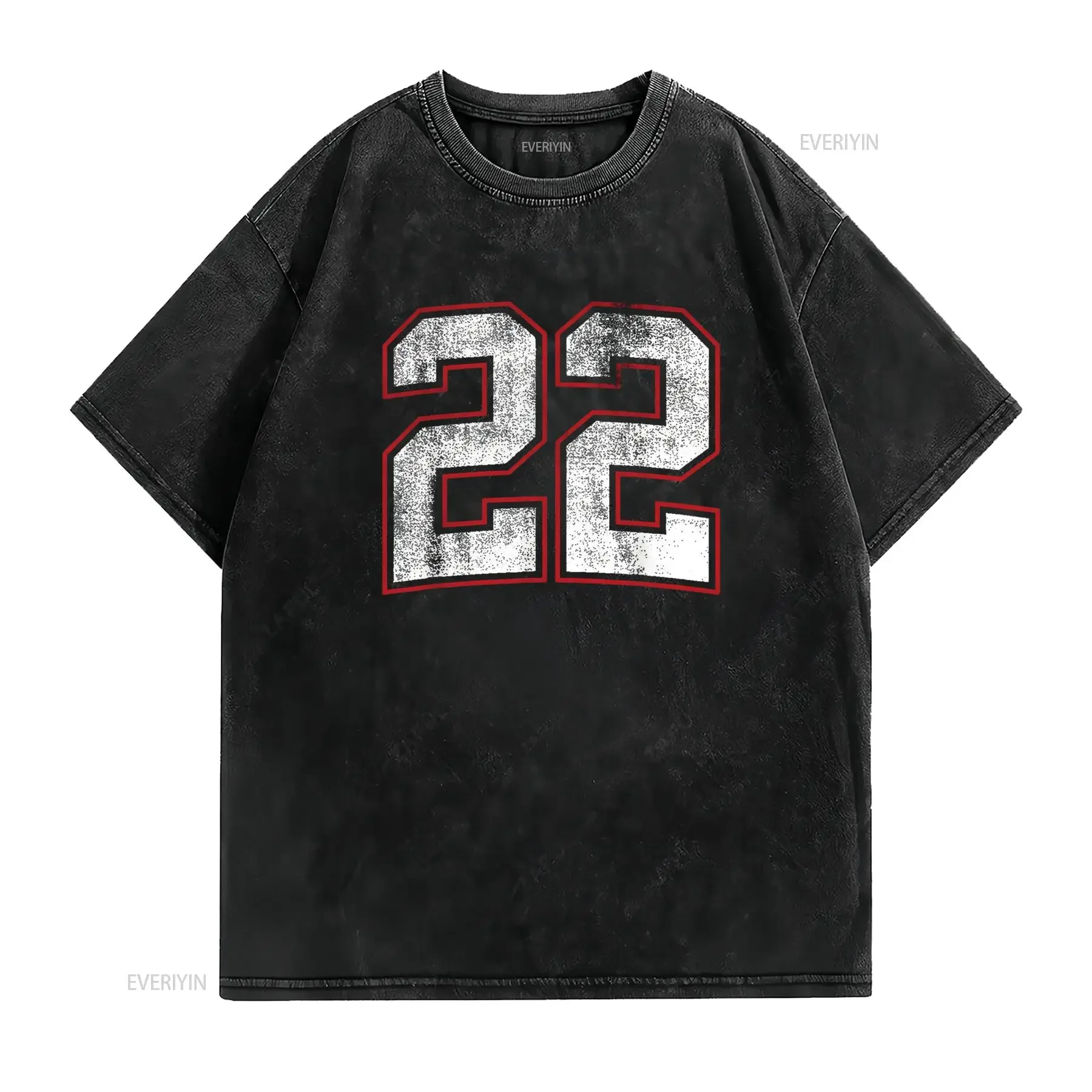 Mens Number Twenty Two 22 T Shirt Black Small vintage Washed Stretched Versatile Casual Comfortable fashion Slightly