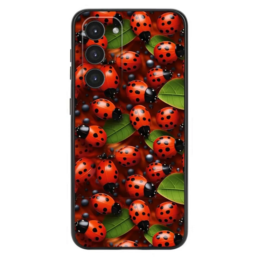 Insect Beautiful Ladybugs Phone Case For Samsung Galaxy A20,A21s,A22,A31,A32,A52,A53,A72,73,A80,A91 Soft Silicone Black Cover