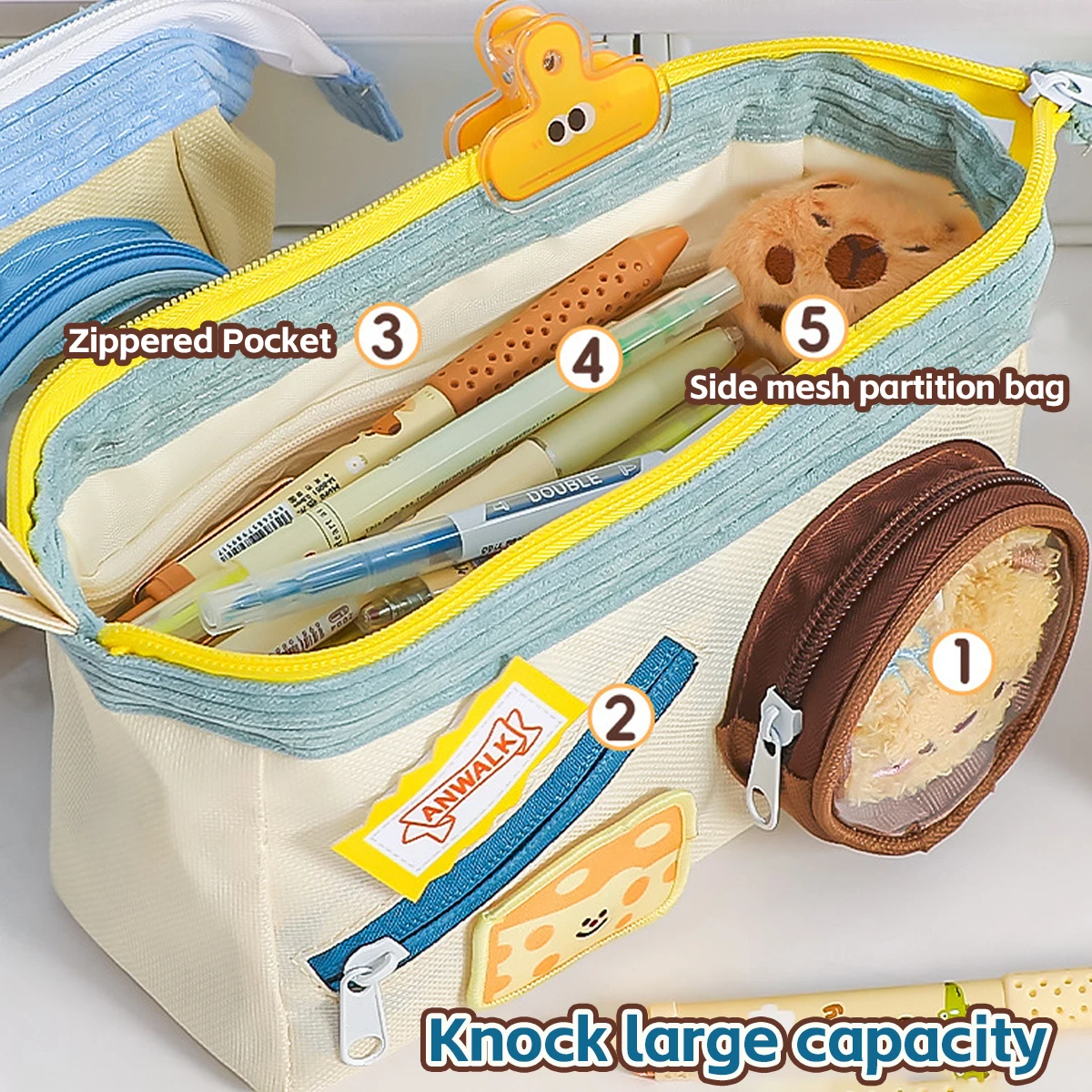 1PC Japanese Ins Style Pencil Case Retro Multi-Layer Large Capacity Organizer for Teen Girls Students Back To School Stationery