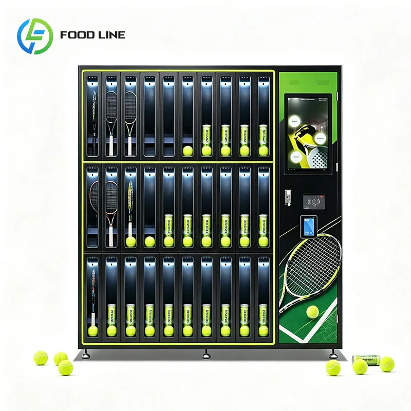Tennis Racket Vending Tennis Ball Dispenser Machine Sports Kiosk Tube Balls Court Equipment Customized
