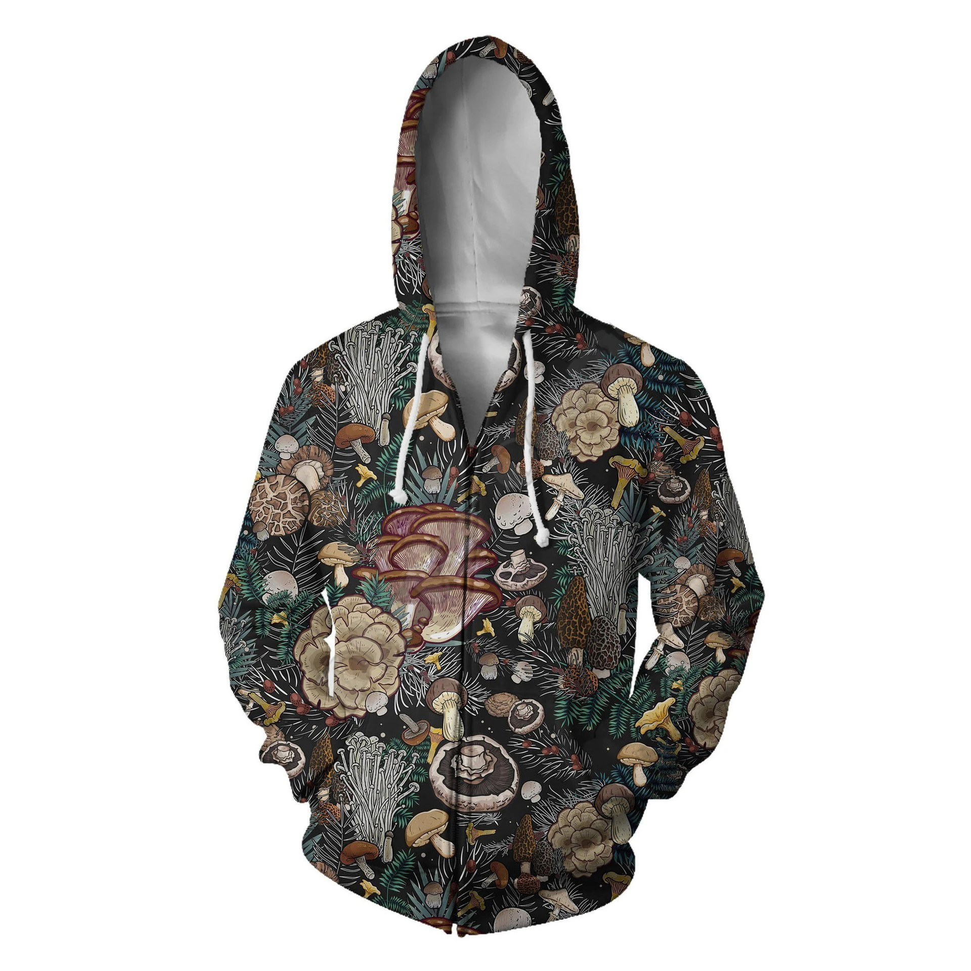 

Новые толстовки на молнии с 3D принтом грибов, мужские повседневные толстовки с капюшоном, спортивный костюм большого размера, пуловер, мужское пальто, одежда