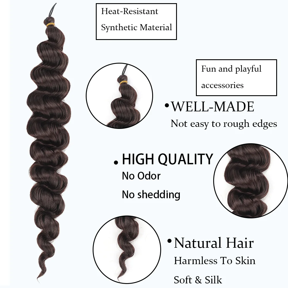 Extensiones de cabello trenzado de ganchillo, rizos de cabello Natural sintético, ondulado suelto, Ombre