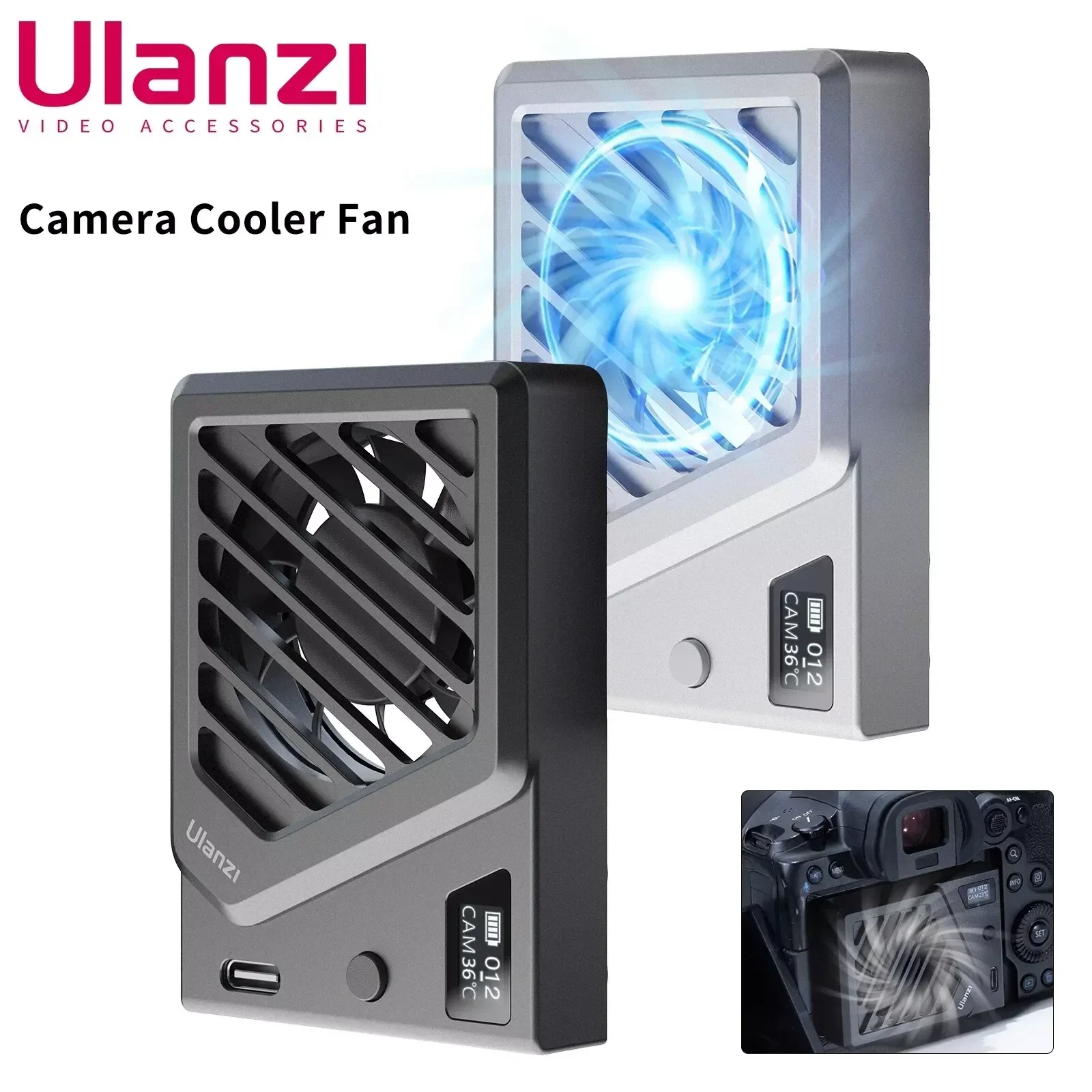 Ulanzi CA25 Cooling System New Version Heat Sink Cooling Fan for Canon FUJIFILM Nikon ZV-E1 FX30 A7M4 R8 R7 R6 XT4