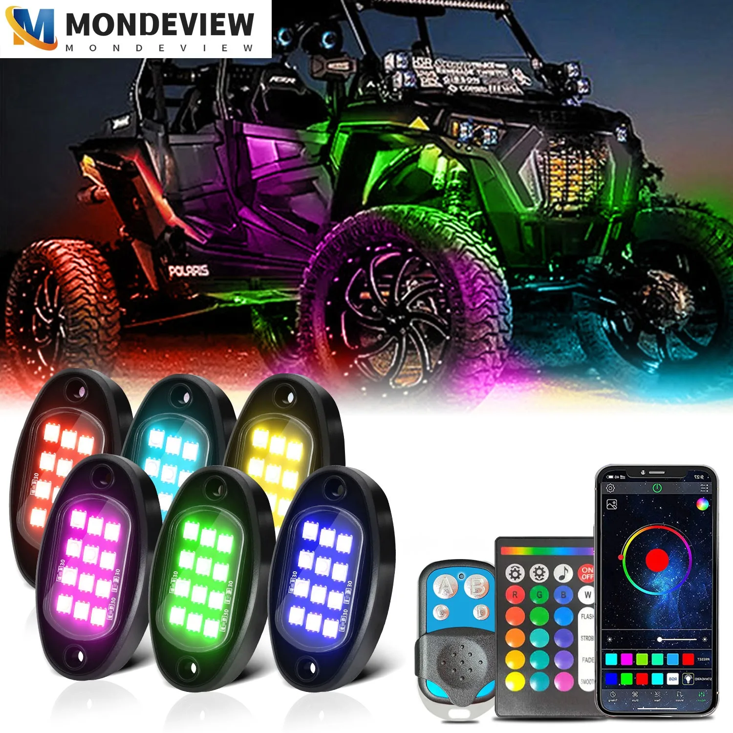 MONDEVIEW RGB светильник для шасси DIY автомобильный окружающий свет интеллектуальное приложение Bluetooth управление светодиодная декоративная световая лента