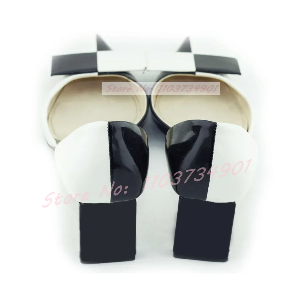 White Mixed Colors Slip-On Sandals Women Fashion Sexy Pointy Toe Chunky Heeled Shoes Ladies Patent Leather Big Size Sandals image 5