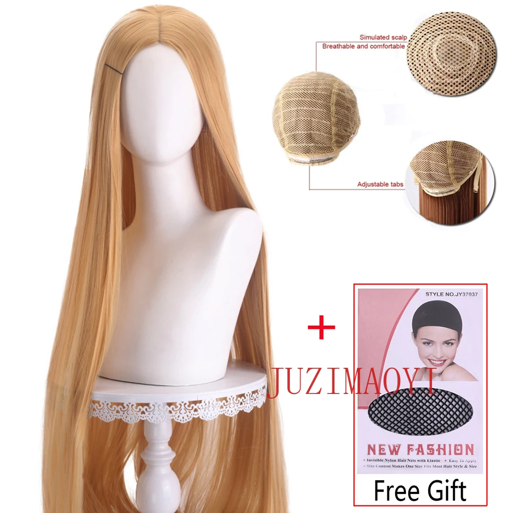 طويل مستقيم شعر مستعار تأثيري 100 سنتيمتر مركز فراق المركزي سبليت أشقر وردي أحمر أرجواني مقاومة للحرارة الاصطناعية خصلات الشعر المستعار #3