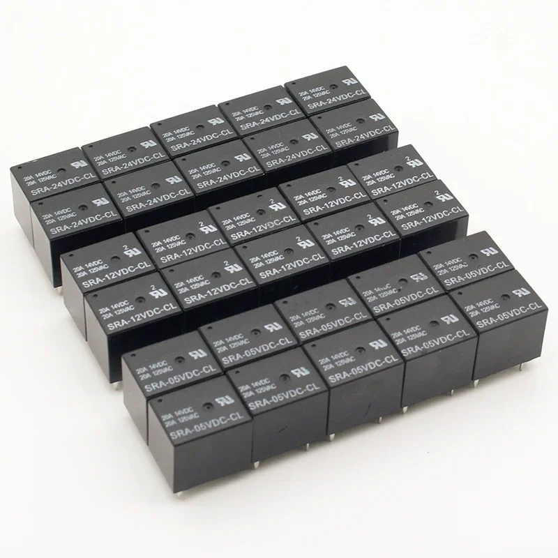 5PCS/lot Power relays SRA-05VDC-CL SRA-12VDC-CL SRA-24VDC-CL 5V 12V 24V 20A 5PIN