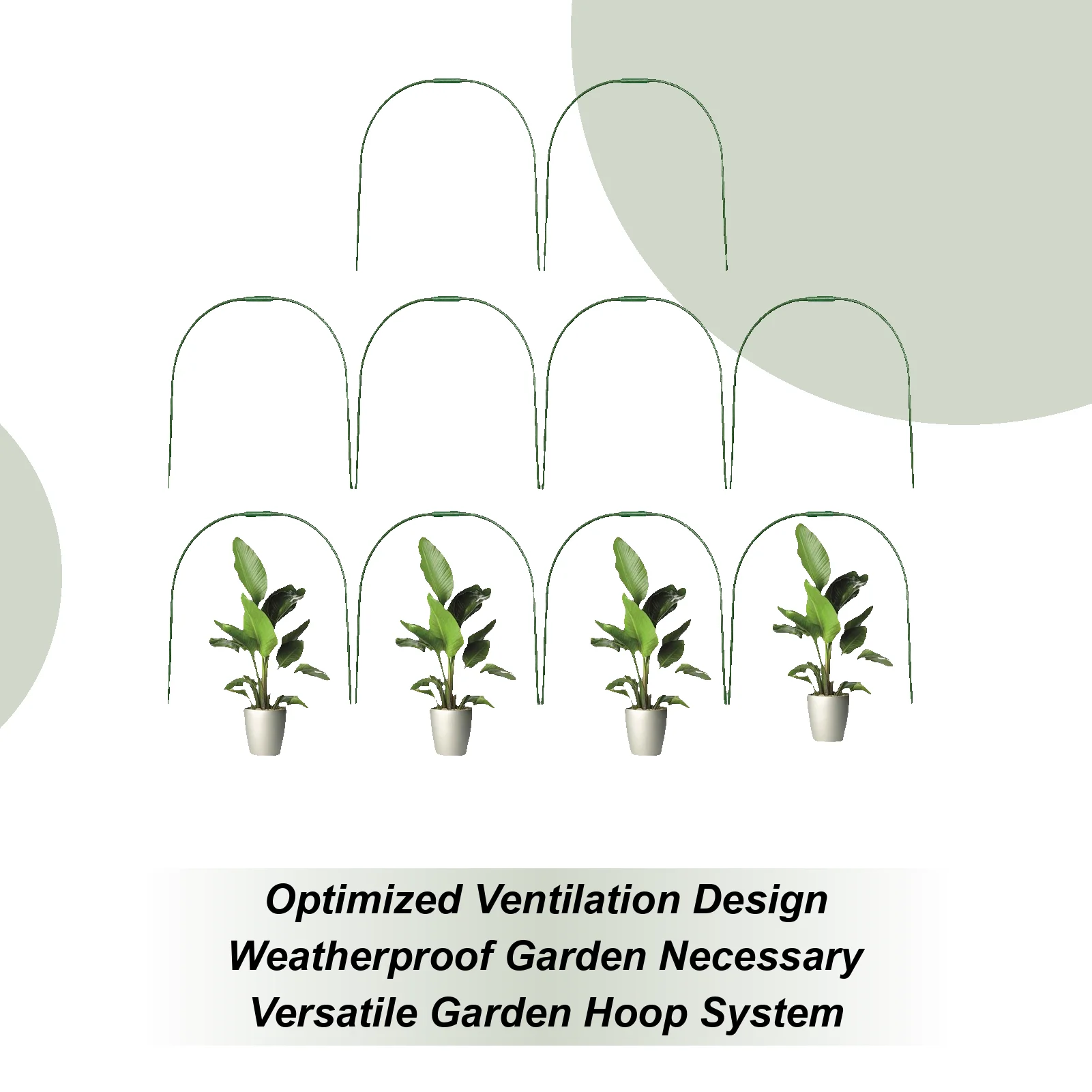 

Garden Hoop For Raised Beds Greenhouse Hoop For Garden Netting 10 Pieces Plant Support Stakes With Rust-Proof Coating