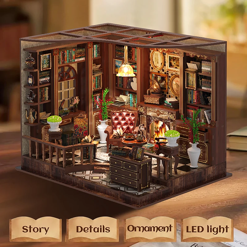 Novas casas de bonecas em miniatura de madeira diy, kits de montagem com móveis, casas de bonecas para amigos, presentes de natal