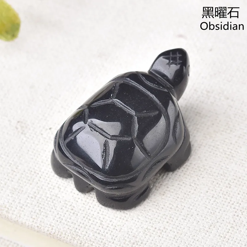 Hand Carved Turtle Figurine, Natural Stone, Jade Mini Tortoise, Crystal Craft, Chakra, Home Decor, 1.5\