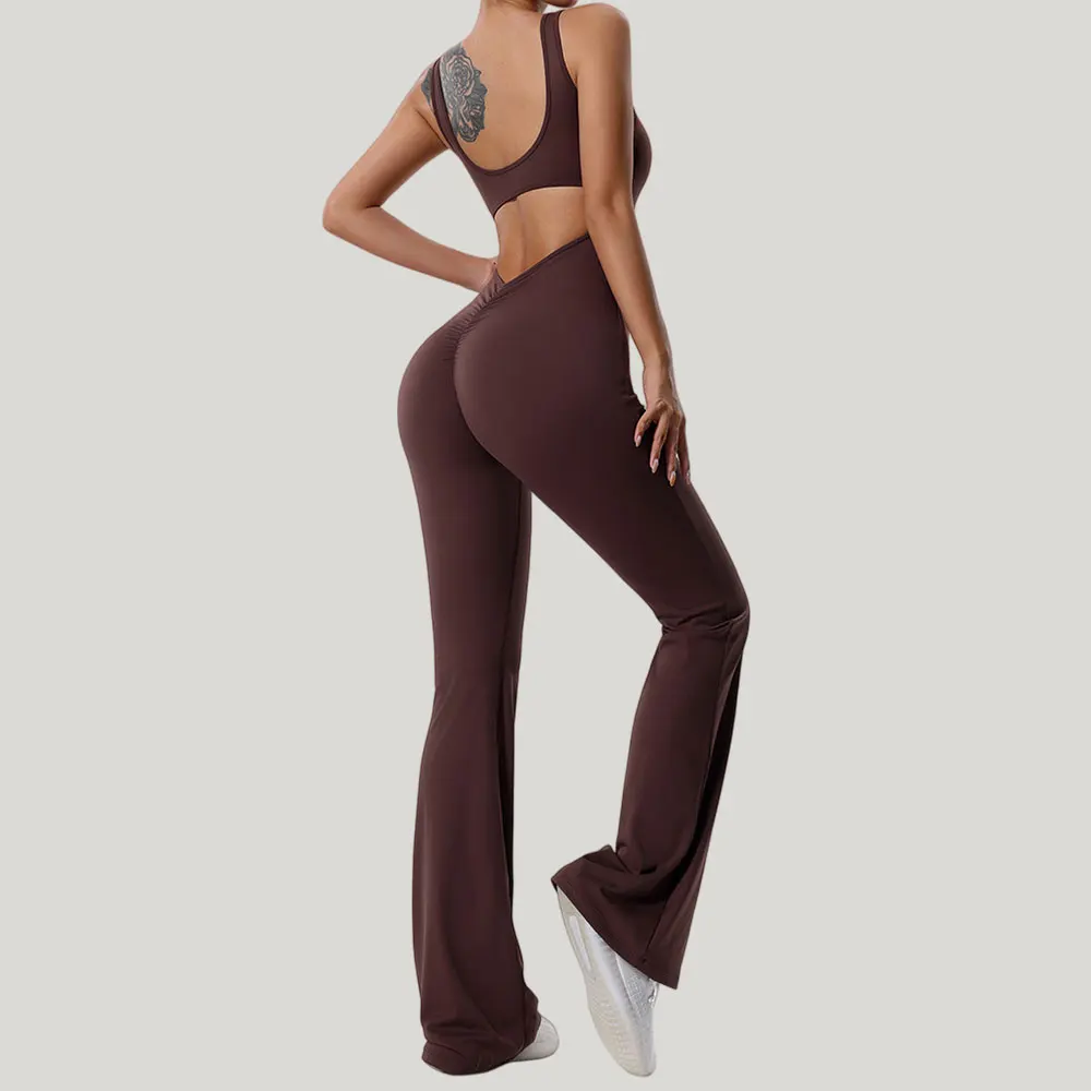 

Female Sports Set Training Yoga Suit Sportswear New Women Sport Bodysuits Gym Rompers Backless Scrunch Push Up Workout Jumpsuit