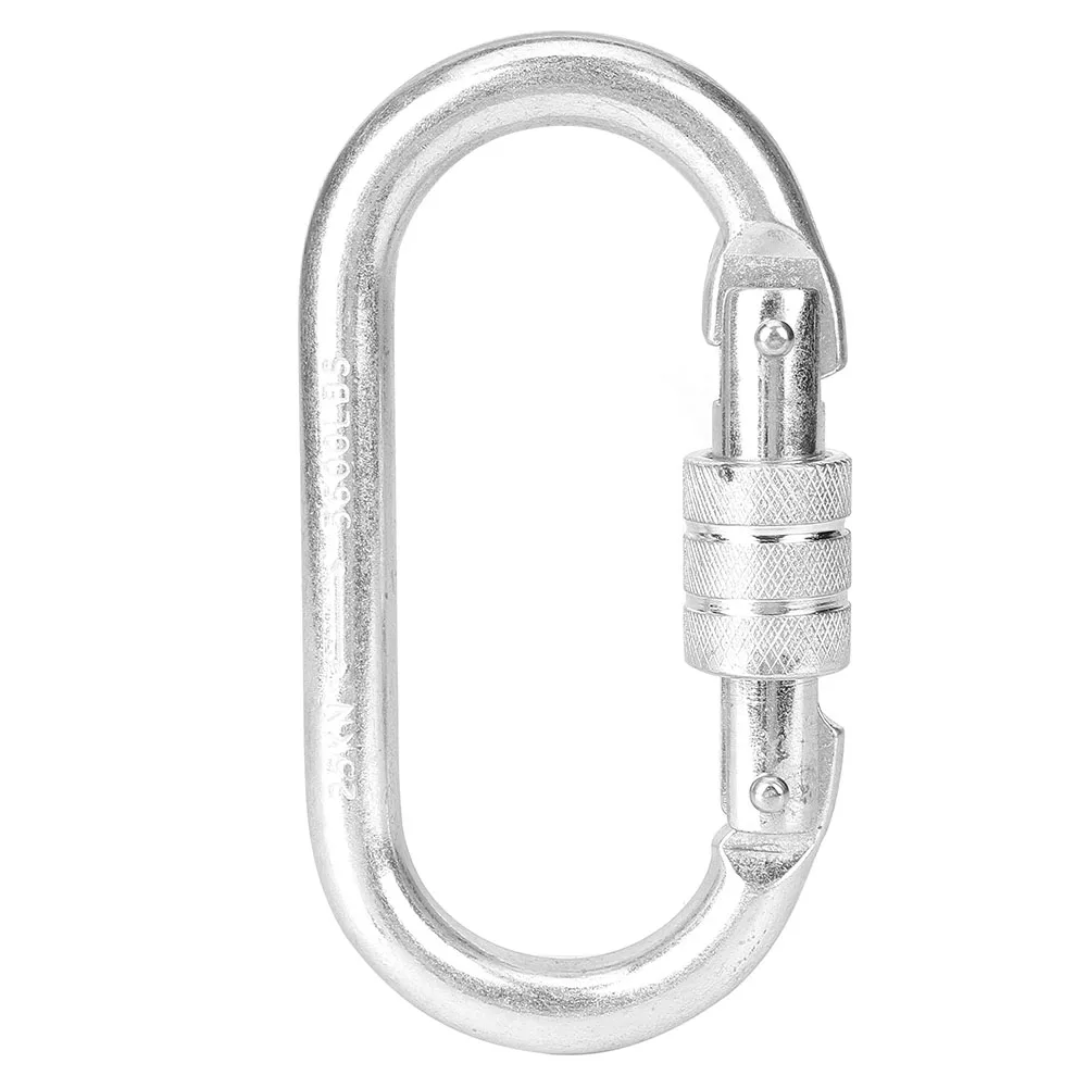 

25KN Climbing Safety Lock High Strength Alloy Steel Rescue Carabiner O shaped Buckle Rock Climbing Supplies