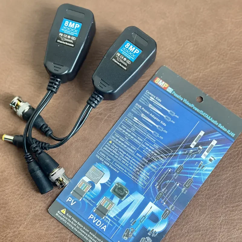 BNC إلى RJ45 فيديو Balun 8MP موصلات الإرسال والاستقبال BNC ذكر لكاميرا CCTV AHD/CVI/TVI/CVBS
