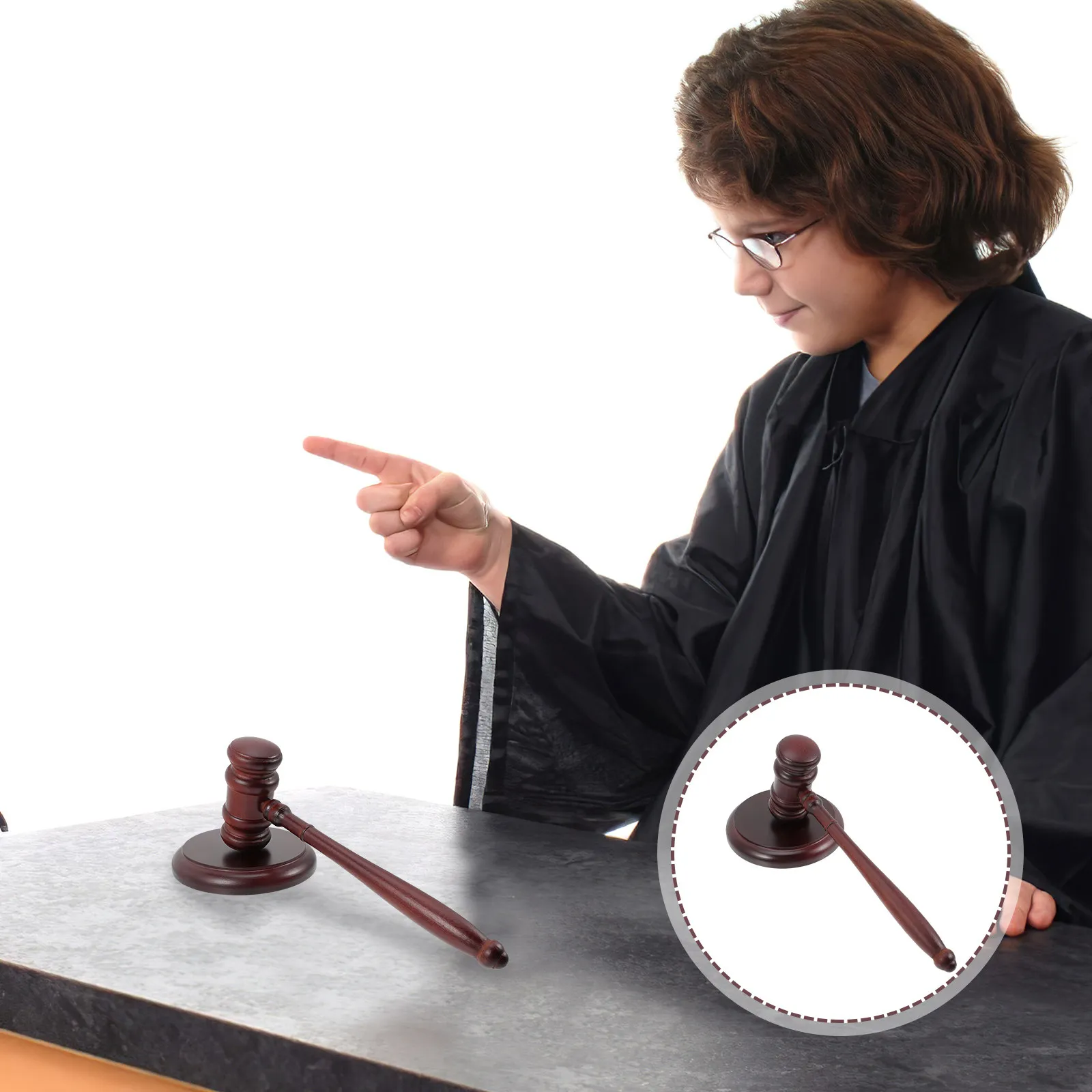 1 ensemble de marteau de juge en bois massif, portable et léger, pour enchères judiciaires et aux enchères